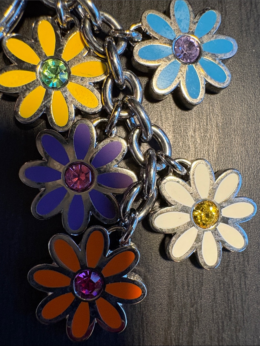 Coach Floral Multi-Color Daisy Keychain Charm - Women's Accessories - Picture 3 of 4